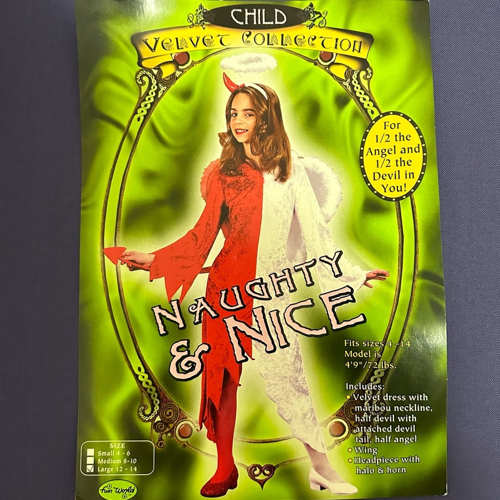 NAUGHTY & NICE KIDS HALLOWEEN COSTUME - can ship today!